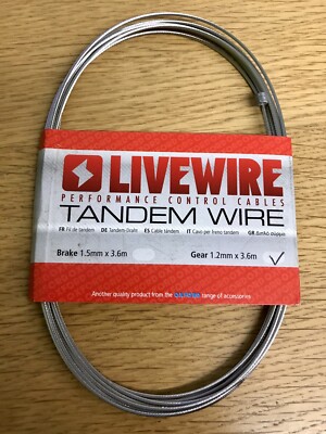 Livewire Tandem Edelstahl Zahnrad Innendraht 1,2 mm x 3,6 m Brandneu!