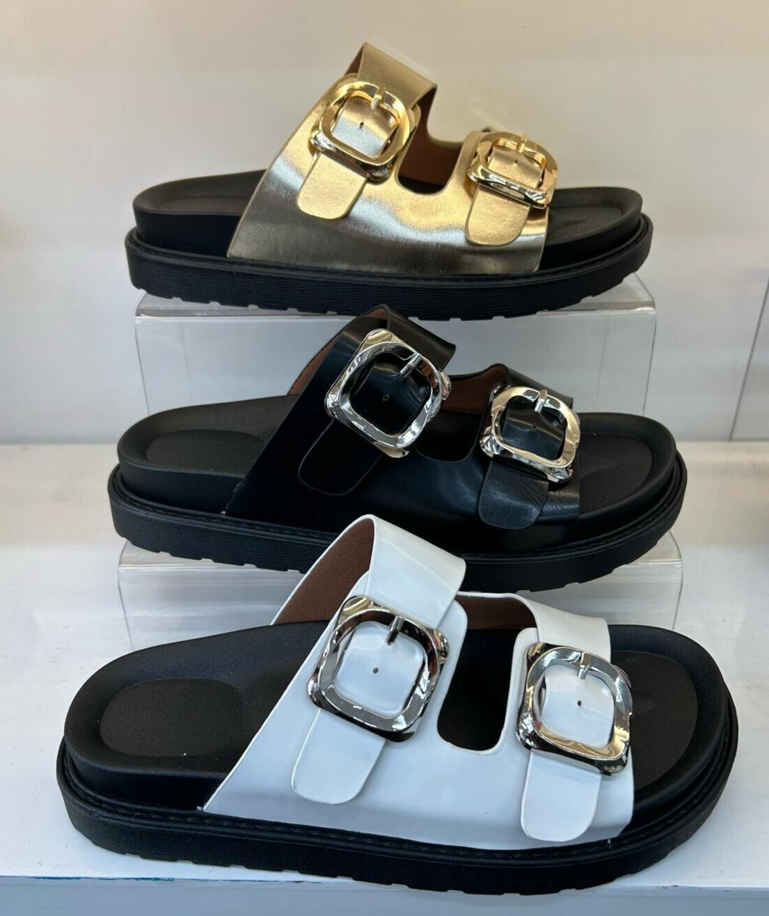 PANTOFOLA D’ORO Ciabatta sandalo donna estate suola spessa fibbia cintura outdoor punta piatta retrò spiaggia