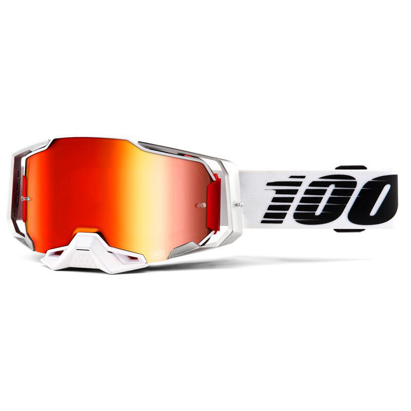 100% ARMEGA ゴーグル レッド/ホワイト 100% Armega Goggles モトクロスゴーグル オフロードゴーグル