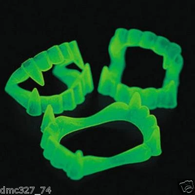 FX 12 HALLOWEEN Party Favors GLOW IN DARK VAMPIRE FANGS