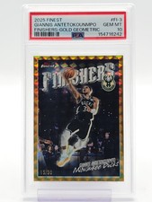 GIANNIS ANTETOKOUNMPO 2025-26 FINEST FINISHERS GOLD GEOMETRIC /50 PSA 10 Q2754