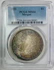 1921 Morgan Silver Dollar, PCGS MS-64, Remarkable Toning on Both Sides!