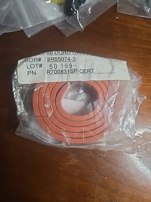 McMaster-Carr R700831SP-CERT 1/2''x36'' Silicone Rubber Strip Duro Orange Red 7E5