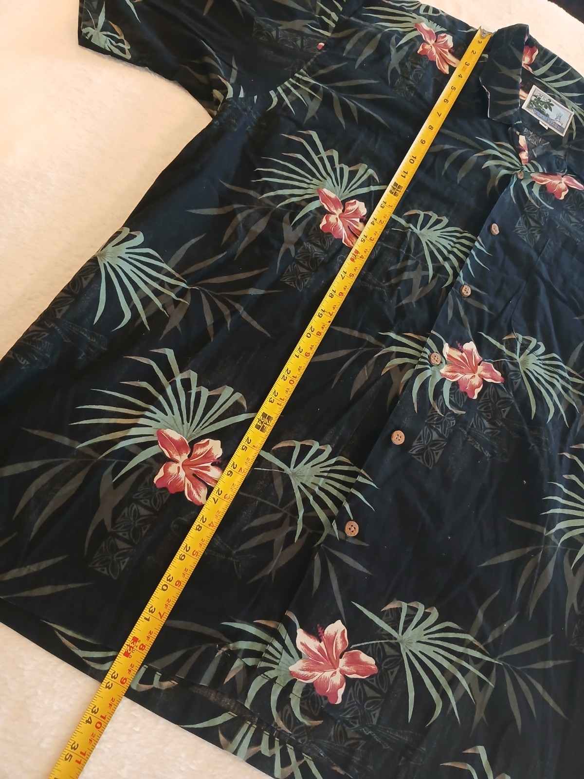 Aftco Bluewater Mens XXL Short Sleeve Hawaiian Shirt Floral Print Made in USA