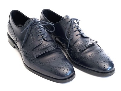Prada Derby Fullbrogue Fransen Herrenschuhe 7,5 Mitternachtsblau - 2 EF 029     