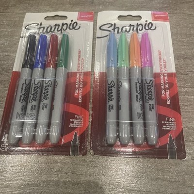 Sharpie Permanentmarker feine Spitze 2 Packungen à 4 mehrfarbig 