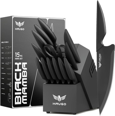 HENCKELS Statement Premium Quality 15-Piece Set with Block Natural Razor-Sharp