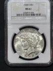 1928 S  Silver Peace Dollar NGC MS 61