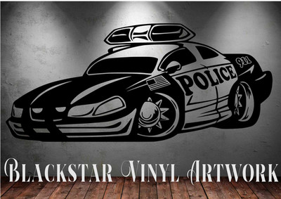 CROWN VIC LAPD COP AUTO TOON GROSSES VINYL GRAFIK AUFKLEBER WANDBILD 130 X 55 CM