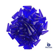 13x6mm Cobalt Preciosa Czech Villa Glass Beads 12 