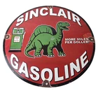 Vintage Sinclair Gasoline Porcelain Sign - Gas Motor Oil Pump Sign