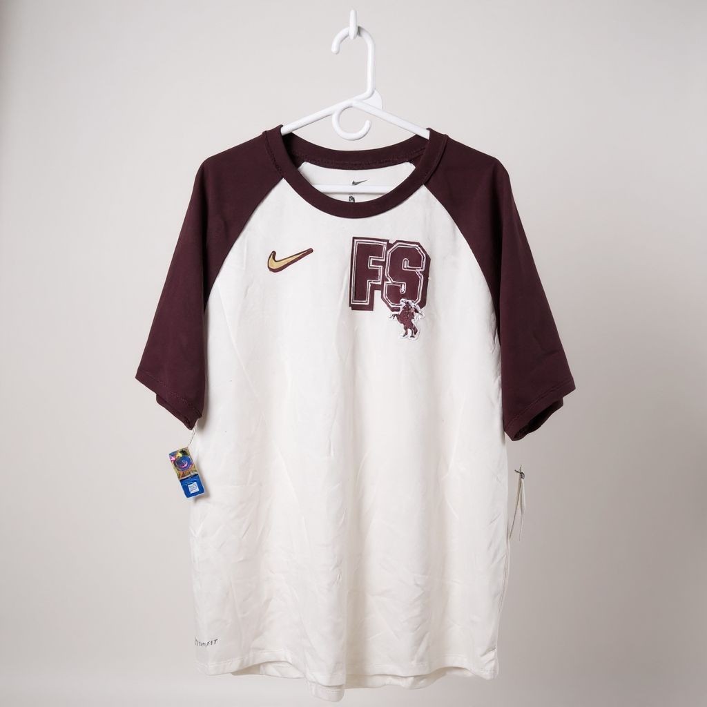 Nike Dri Fit Cotton Tee FSU Florida State Seminoles Men's White
