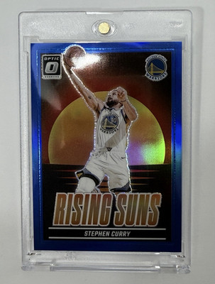 Panini Donruss Optic 2024-25 Stephen Curry Rising Suns Blue Prizm #18 /49