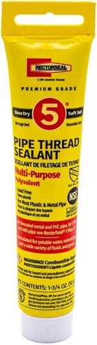 Rectorseal 25790 1-3/4-Ounce Tube No.5 Pipe Thread Sealant