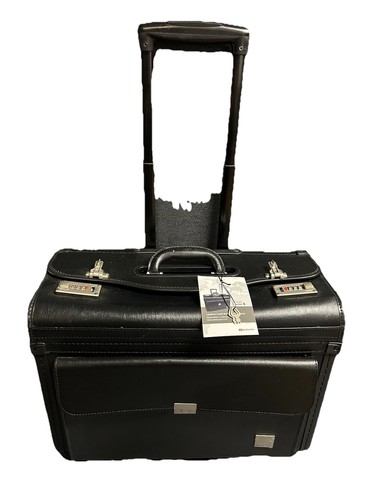 Monolith Leather Look Rolling Pilot Case Black Model 2179 - Afbeelding 2 van 8