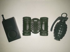 Vintage Military Toy Grenade Binoculars Walkie Talkie Set Of 3 Plastic