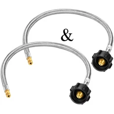 GasSaf 24 inch RV Propane Hose Stainless Steel Braid Connector with Type 1 Co...