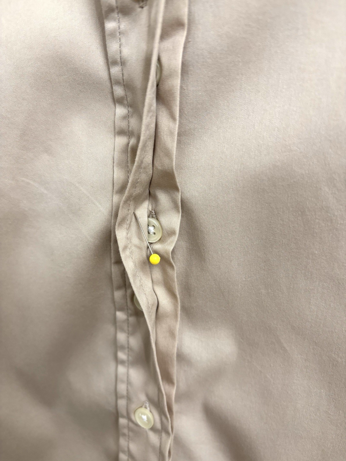 ROCHELLE BEHRENS THE ICON SHIRT XL {FITS L} TAN PREPPY ACADEMIA QUIET LUXURY NEW