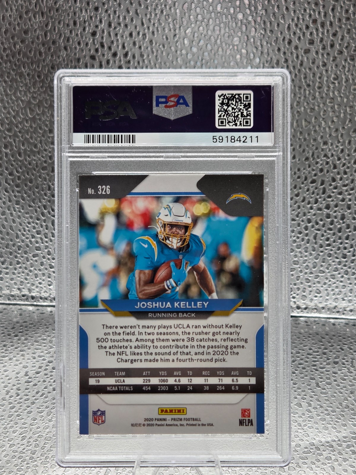 2020 Prizm ~ JOSHUA KELLEY Rookie RC Football Card PSA 10 GEM MINT view 2