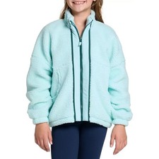 DSG Girls' Cozy Fleece Full Zip Shoreside Blue Size Small NWT