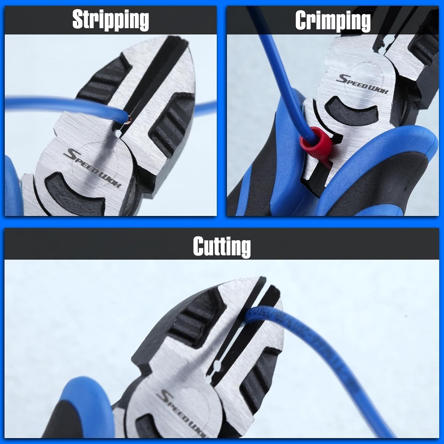 SPEEDWOX 6-Inch Multifunctional Tool Pliers: Multipurpose 6", Blue & Black 