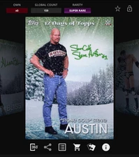 DIGITAL Topps WWE Slam 12 DAYS OF TOPPS Winter Wonderland Signature STONE COLD