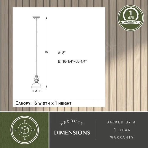 Vaxcel Lighting P0193 Bronze Keenan 8"W Pendant With Black Metal Shade - Picture 5 of 9