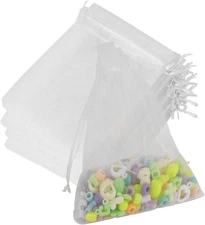 50 Pcs 5x7 Inch Mesh Organza Gift Bags with Drawstring Jewelry Gift Bags