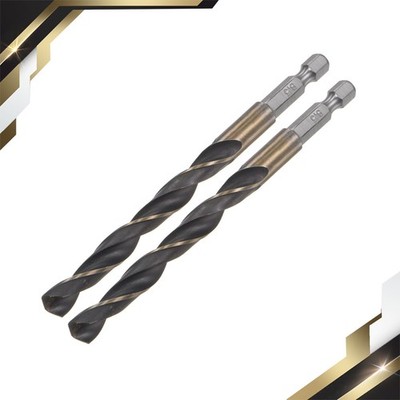 2 Set 8.5mm High Speed Steel Twist Drill Bit with Hex Shank 117mm Length