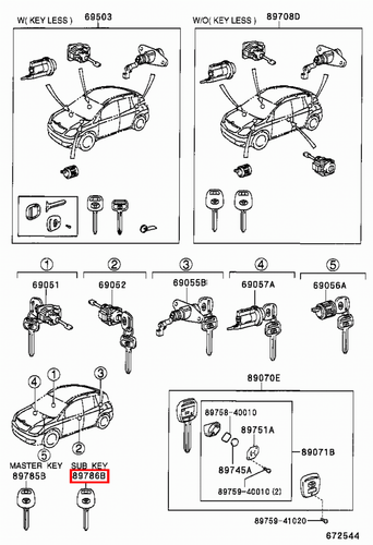 Genuine Corolla ZZE123 ZZE122 ZZE121 Transmitter Transponder Key Sub Uncut - Picture 6 of 20