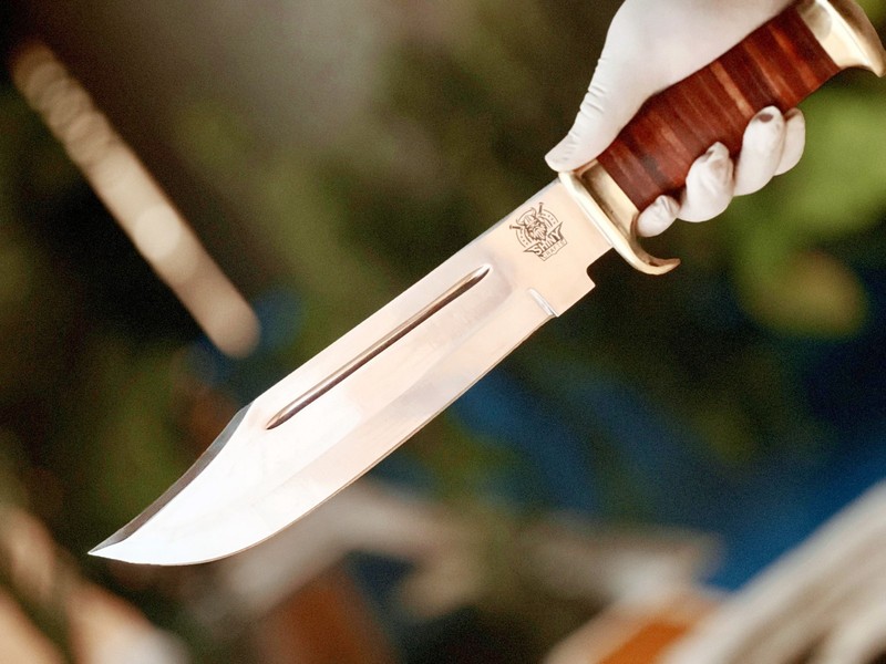 18"Large Handmade Forged Crocodile Dundee Knife,D2 Steel Blade with Horn HK-19-A