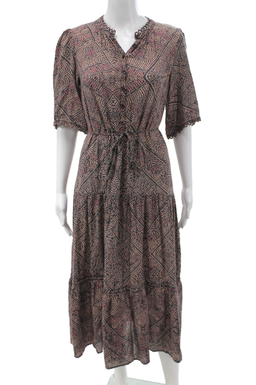 Apiece Apart Womens Maxi Shirt Dress Black Short Sleeve Boho Size 2Free Shipping in US $100+ Orders | $6.95 Orders Below