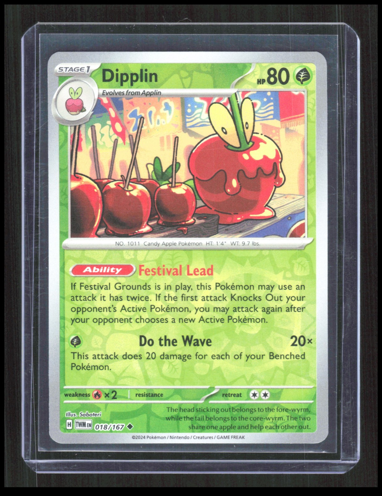 Dipplin 18/167 SV06: Twilight Masquerade Pokemon TCG Reverse Holo CB-2-4-C-1
