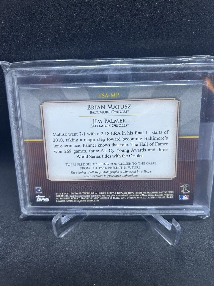 BRIAN MATUSZ JIM PALMER 2011 TOPPS TRIBUTO AUTÓGRAFO AUTOMÁTICO #/74 🔥 Foto 2 de 2