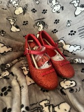 Dream Pairs Girls Red Glitter Bow Mary Jane Flats Buckle Closure Size 1
