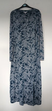 BNWOT Next Calf Length Stretch 100% Cotton Summer Dress in Blue & White, Size 14