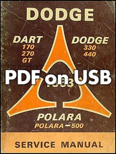 1963 Dodge Usb Shop Manuell Fabrik Reparatur Service Info Dart Polara 330 440-image