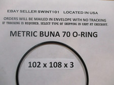 102mm ID x 108mm OD x 3mm thick O-ring. Buna-70. Quan 1.