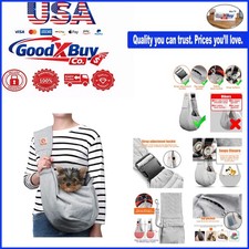 Small Dog Cat Sling Carrier Purse with Zipper Pocket Grey - Adjustable Strap,...