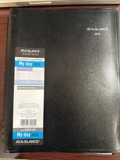 AT-A-GLANCE Daily Appointment Book 2026 Planner 8" x 11", Large Black G5600026