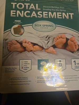Lock-Up Total Encasement Box Spring Cover JT Eaton Bed Bug Proof Size QUEEN