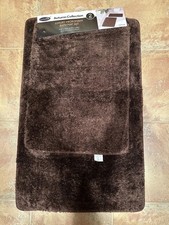 Smiling Home Autumn Collection 2-Pack Microfiber Bath Mats Brown 17x24/21x34