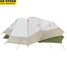 8 Person Hybrid Dome Family Camping Tent with 2 Rooms Room Divider Full Fly