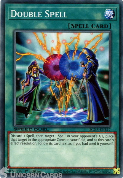SGX3-ENE17 Double Spell :: Common 1st Edition Mint YuGiOh Card