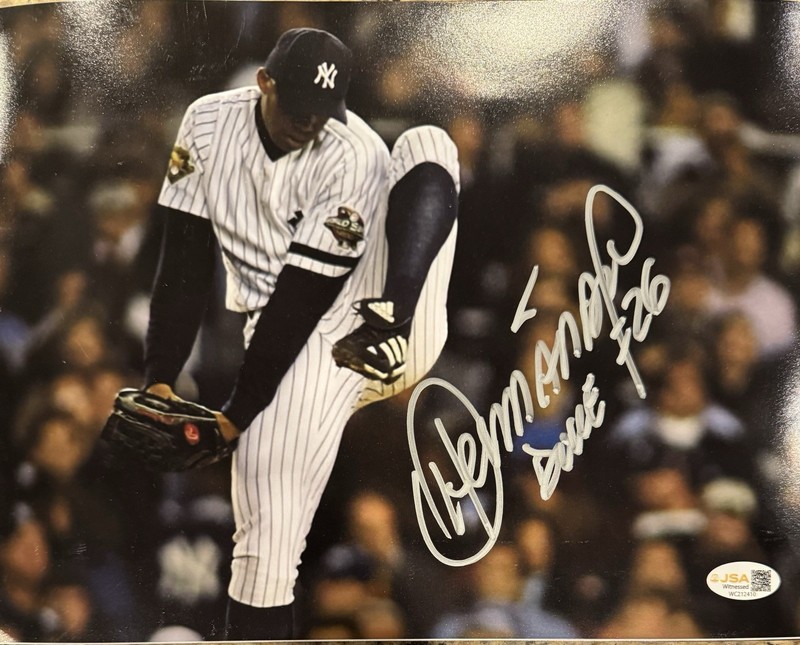 NY YANKEES WS CHAMP Orlando Hernández AKA El Duque Signed 8x11 Photo JSA Witness