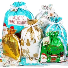 30 pcs Christmas Gift Bags Assorted Sizes, from 22” x 17” to 12” x 9”(Large, ...