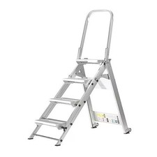 Folding Step, 4 Steps, 375 lb Load Capacity, 58 in Overall Height, Aluminum,
