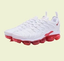 Brand New Nike Air VaporMax Plus White Red Full Air Cushion Running Sneakers