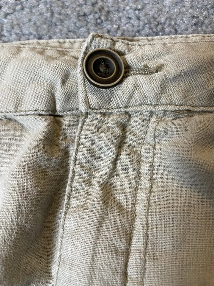 Paradise Collection Cargo Shorts Mens 42 Linen Blend Beige Khaki Pockets Outdoor - Image 4 of 4