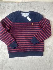 Brooks Brothers Sherpa Sweatshirt Striped Navy Red Crewneck Medium Mens NWT